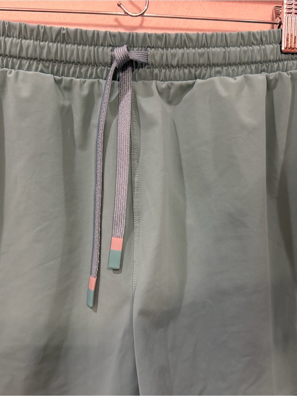 Fabletics Sea-foam Green Drawstring Workout Shorts with zipper pockets - Picture 7 of 13